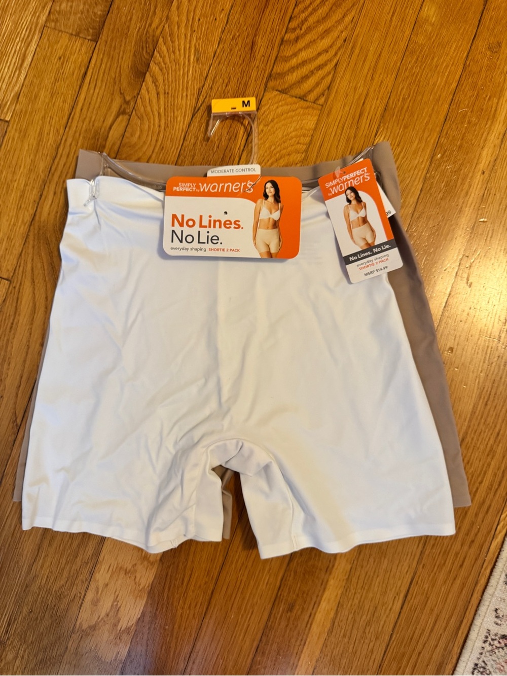 Warner's White No Lines Shaping Shortie 2-Pack